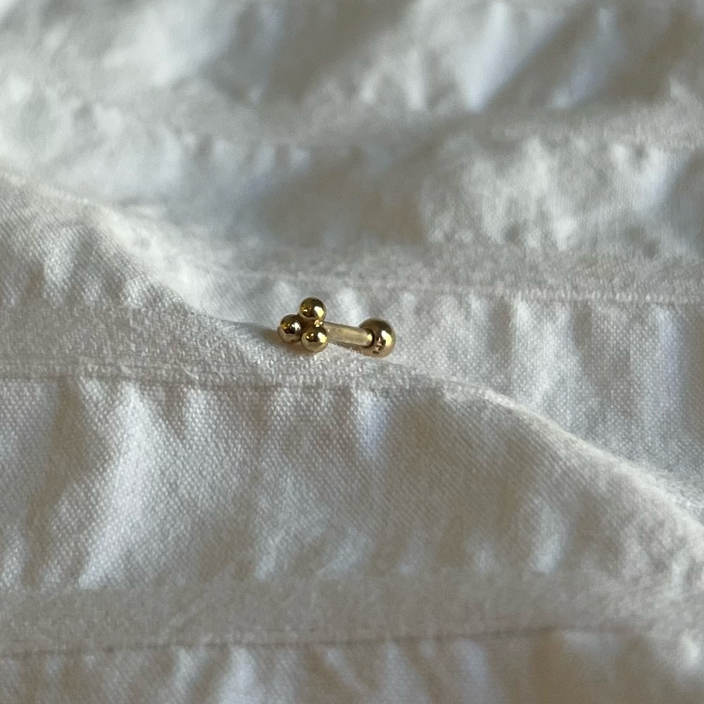 Solid 14K Gold Cartilage Stud Earring, Helix Earring, Solid Gold Earring